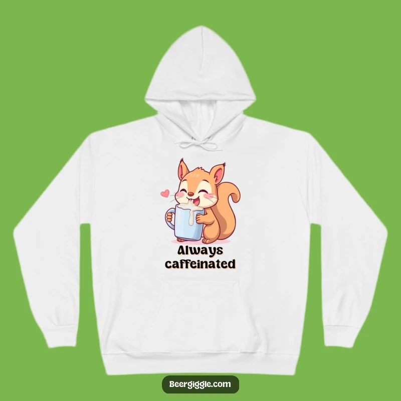 Funny Kawaii Squirrel Chugging Hoodie - Cozy & Comical Gift for Nut Lovers!