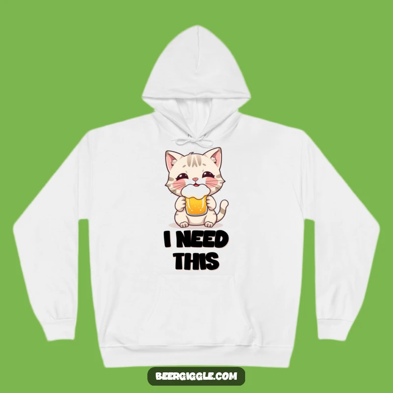 Funny Cat Beer Hoodie: Cozy Character Enjoys Frothy Brew - Perfect Gift!
