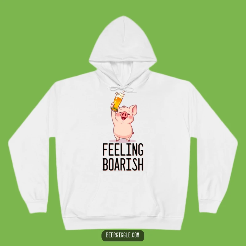 Funny Gleeful Pig Beer Bottle Hoodie - Cozy & Hilarious Gift Choice