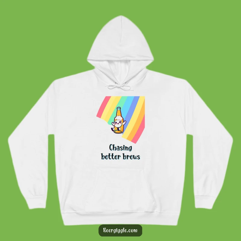 Funny Kawaii Beer Hoodie: Cozy Rainbow Slide Character for a Warm Gift