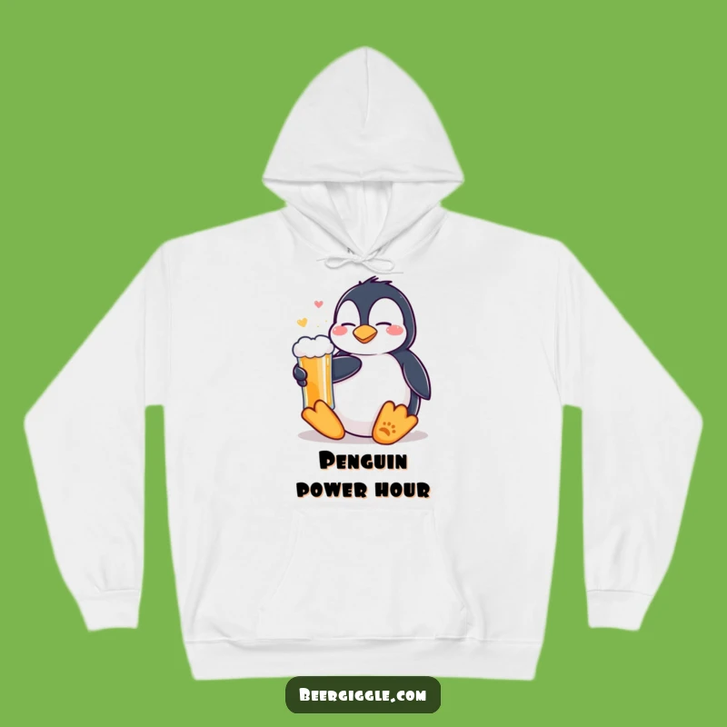 Funny Kawaii Penguin Beer Hoodie - Cozy Comfort & Hilarious Relaxation Gift!