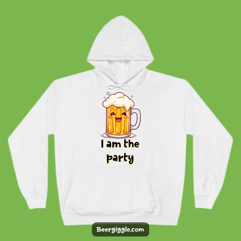 Cozy Kawaii Beer Mug Funny Hoodie - Warm & Hilarious Character Gift!