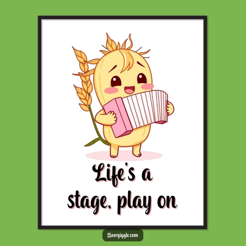 Free Printable Barley Accordion Art: Giggling Music Design for Downloadable Wall Decor