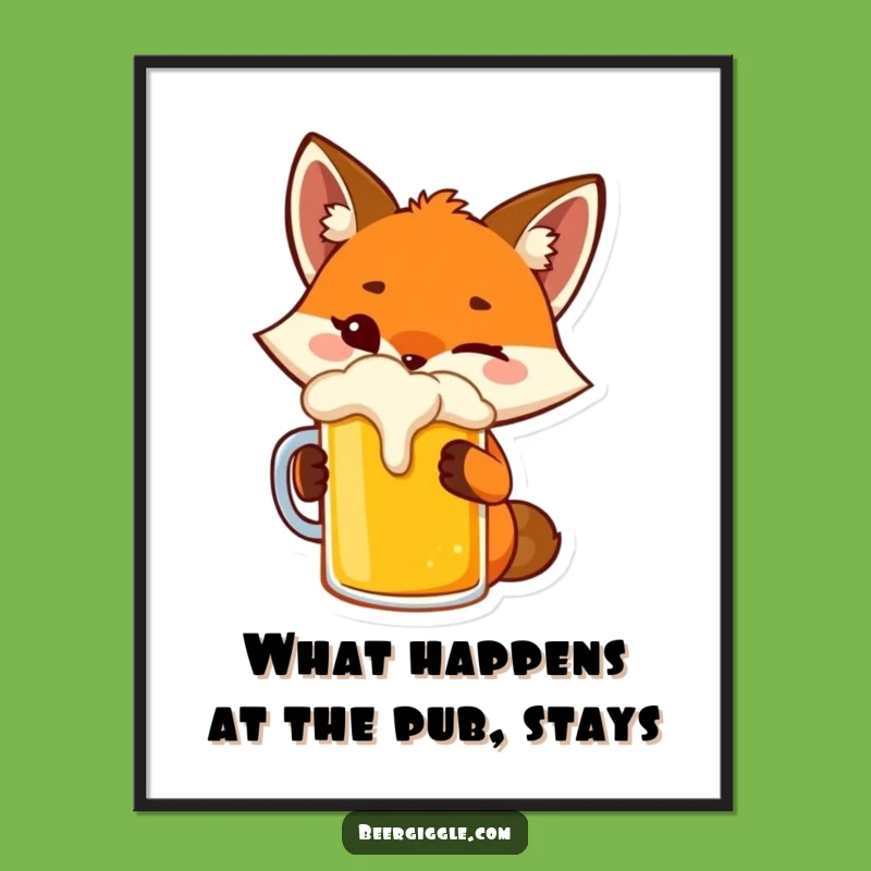 Free Printable Fox Wall Art: Funny Winking Decor for a Humorous Downloadable Gift