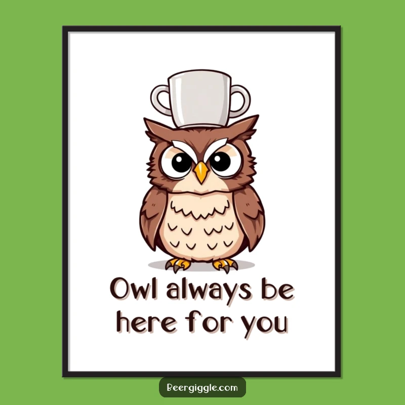 Free Printable Tipsy Owl Wall Art: Funny Downloadable Decor for a Spirited Home!
