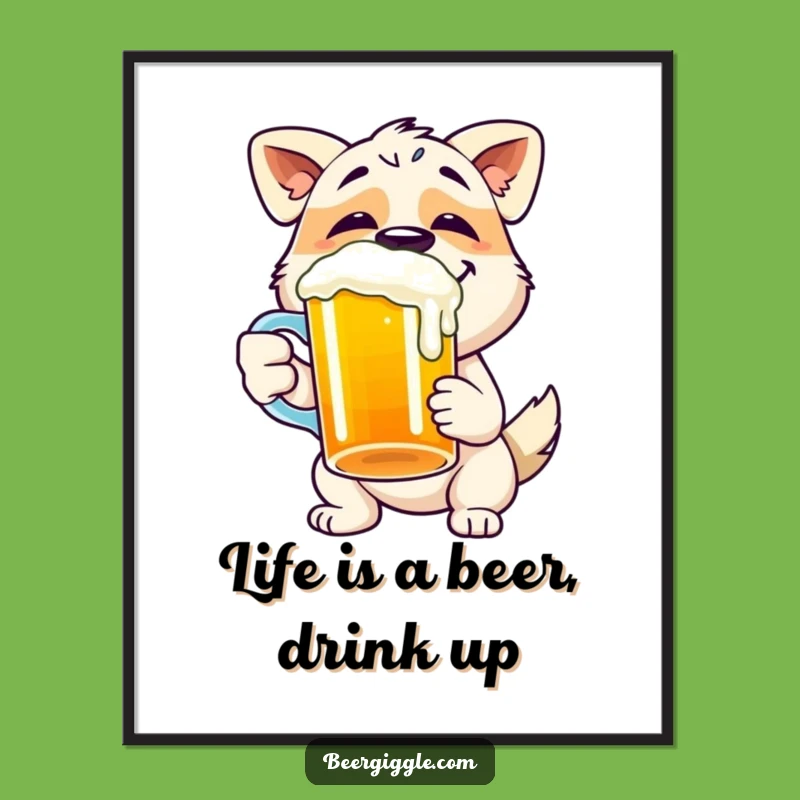 Free Printable Dog Wall Art: Funny Beer Mug Decor for a Humorous Downloadable Gift