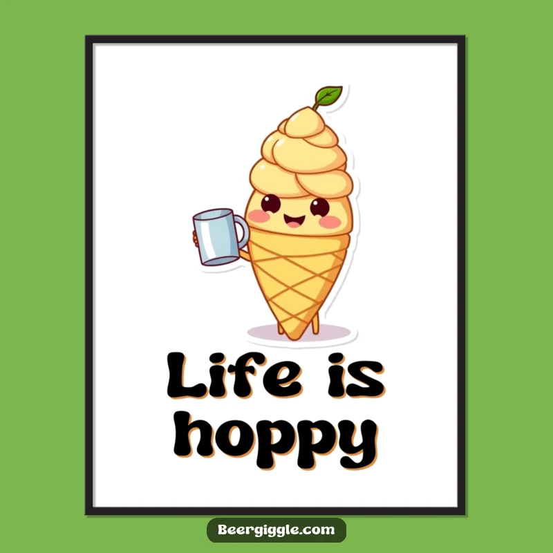 Free Printable Wall Art: Hops Cone Cheers Funny Downloadable