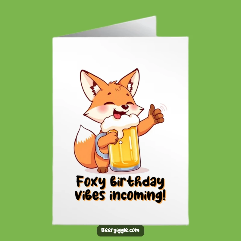 Free Printable Birthday Fox Beer High-Five Card - Hilarious Downloadable Gift