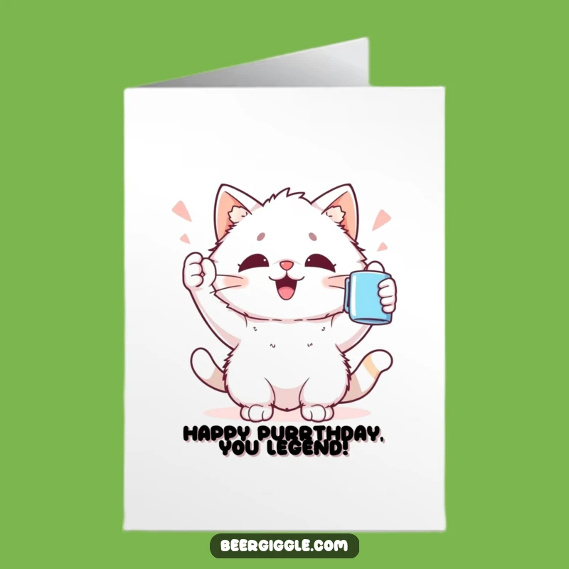Free Printable Birthday Card: Funny Cat Cheers, Happy Birthday!