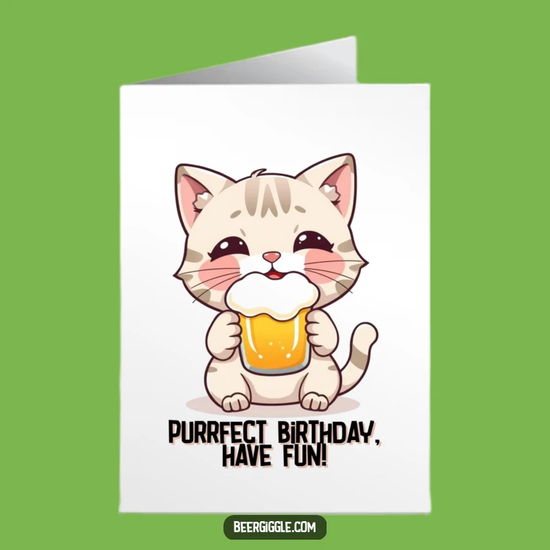 Free Printable Funny Cat Birthday Card - Purrfect Downloadable Gift