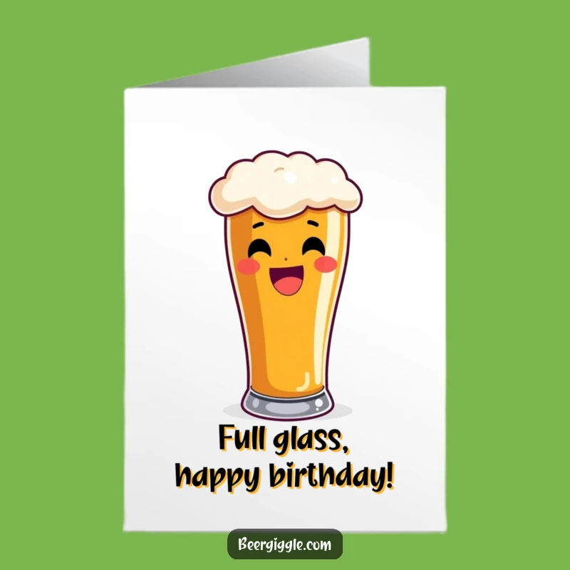 Free Printable Pint Glass Birthday Card: Overflowing Beer Design for Downloadable Gift