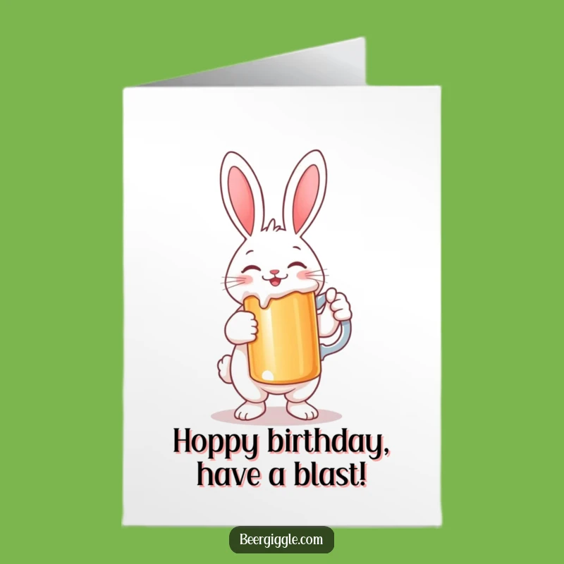 Free Printable Funny Rabbit Birthday Card - Hoppy Downloadable Gift