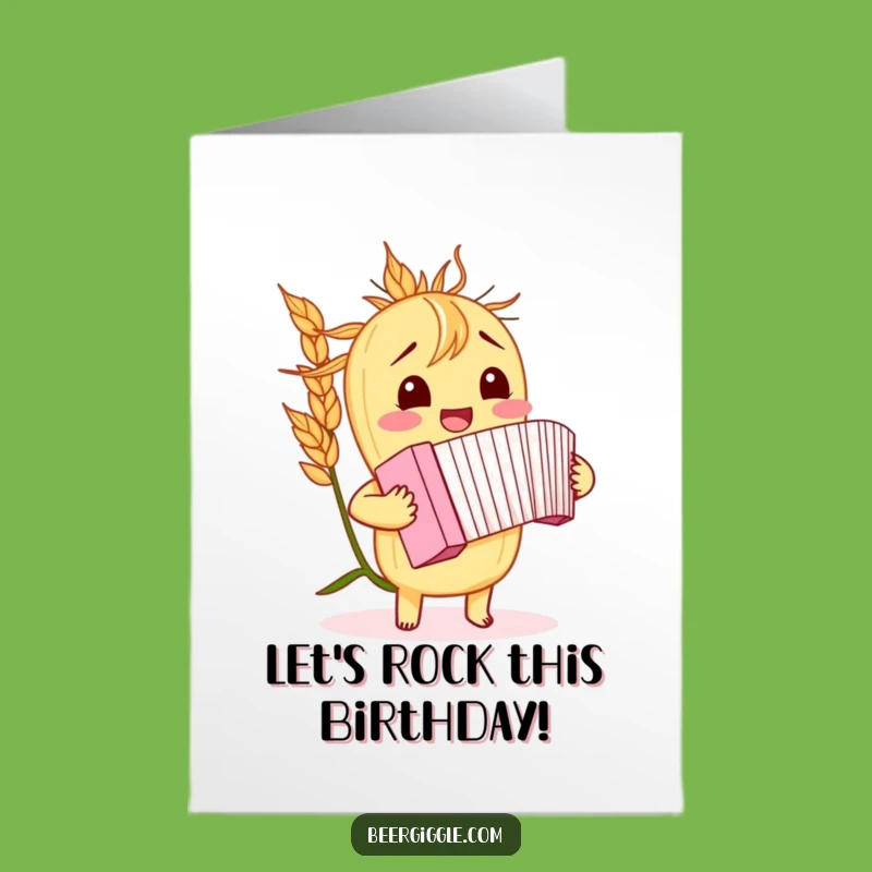 Free Printable Barley Accordion Birthday Card: Giggling Music Design for Downloadable Gift