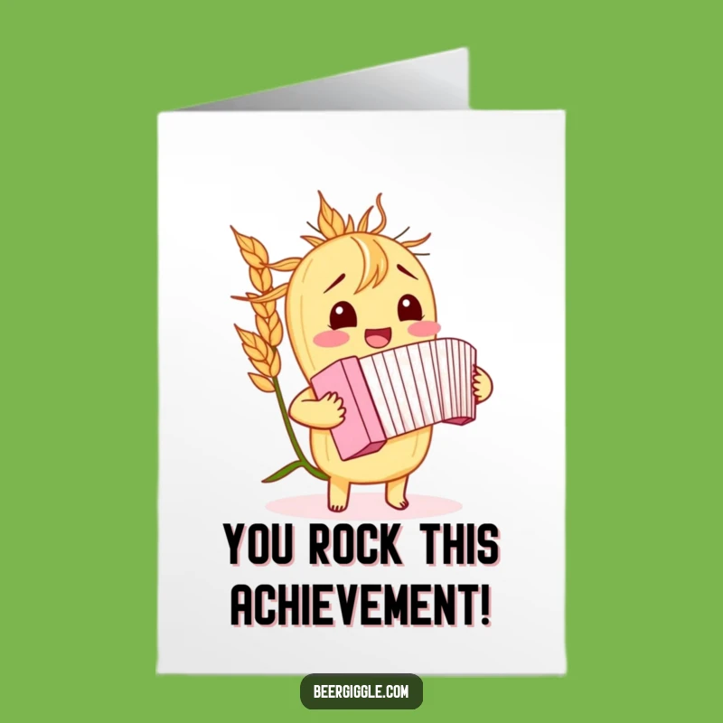 Free Printable Barley Accordion Congrats Card: Giggling Music Design for Downloadable Gift