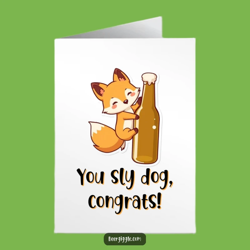 Free Printable Congrats Card: Funny Fox Slides, You Did It!