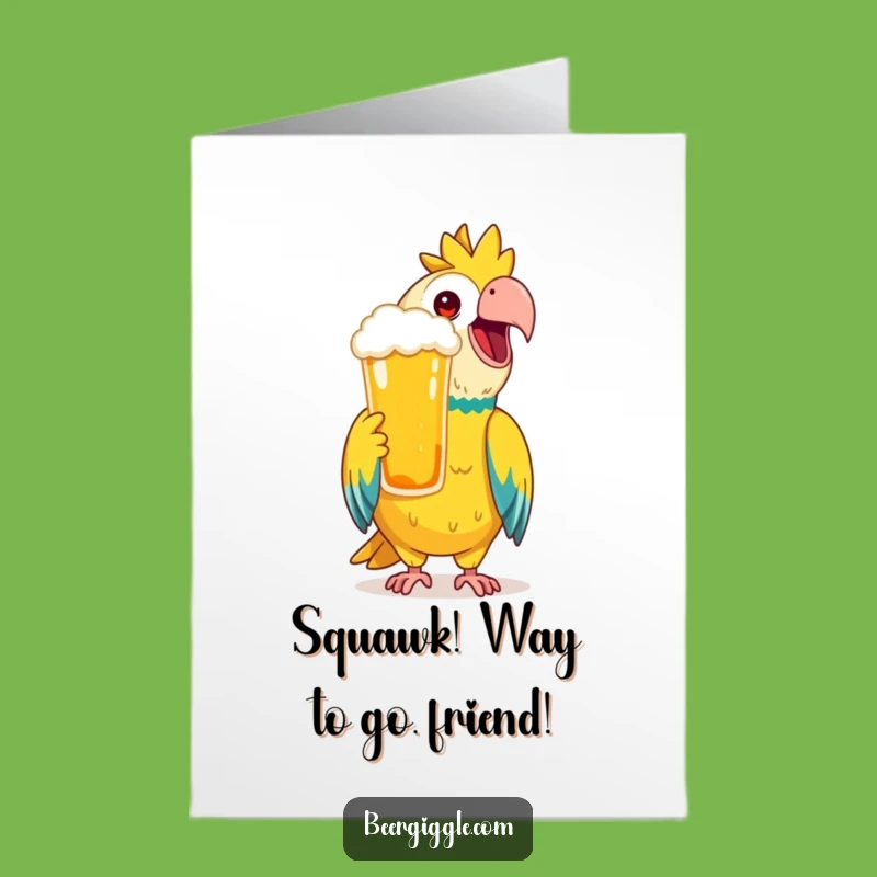 Free Printable Congrats Card: Parrot Beer Toast - Celebrate with Flair