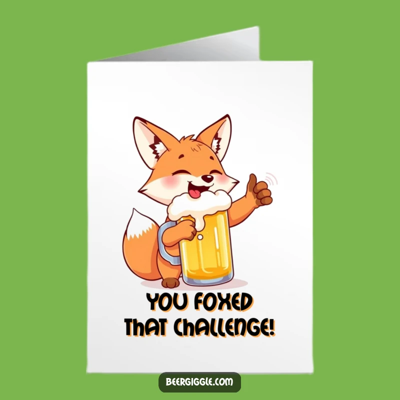 Free Printable Congrats Fox Beer High-Five Card - Humorous Downloadable Gift
