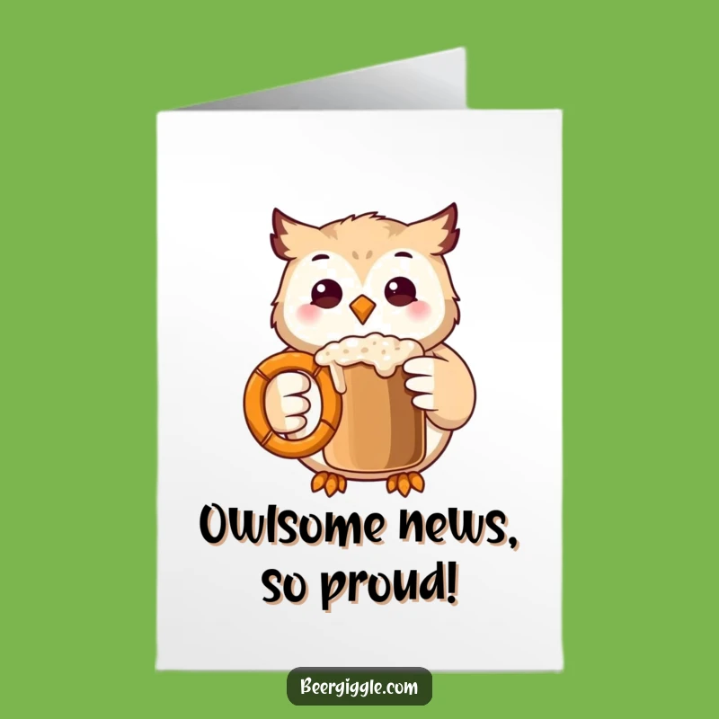 Free Printable Congratulations Card: Kawaii Owl Cheers, You Did It!