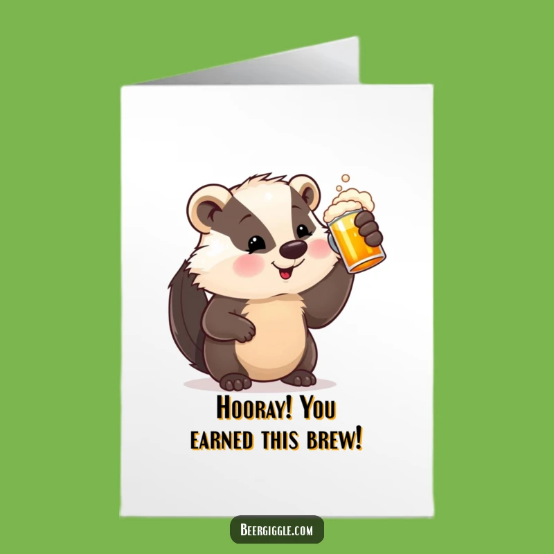 Free Printable Congrats Card: Badger Beer Toast - Downloadable for Any Celebration