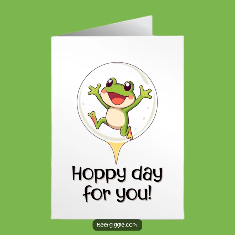 Free Printable Congrats Card: Frog Beer Bubble Leap Humor for Celebrations Downloadable