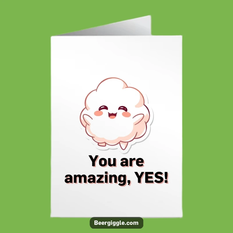 Free Printable Congrats Card: Upbeat Kawaii Foam, Funny Downloadable Gift!