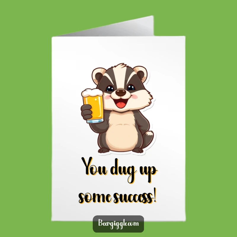 Free Printable Congrats Card: Badger Cheers Beer, Bold DIY Downloadable Art