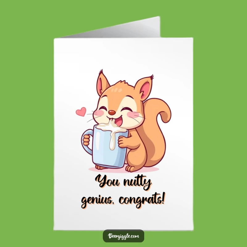 Free Printable Congrats Card: Hilarious Kawaii Squirrel Mug Chug DIY