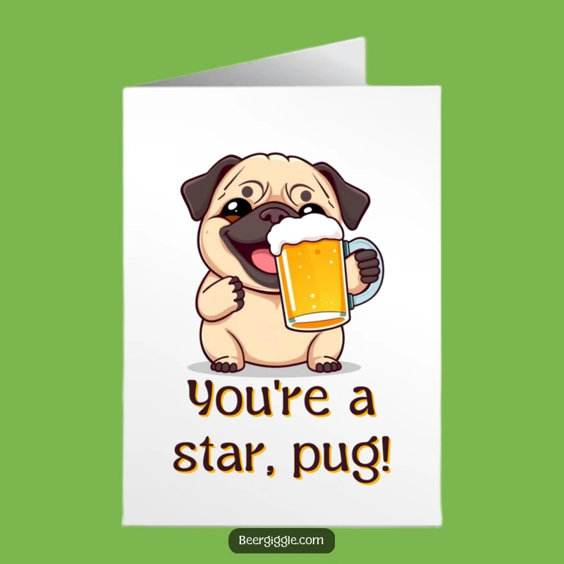Free Printable Congrats Pug Beer Toast Card - Humorous Downloadable Gift