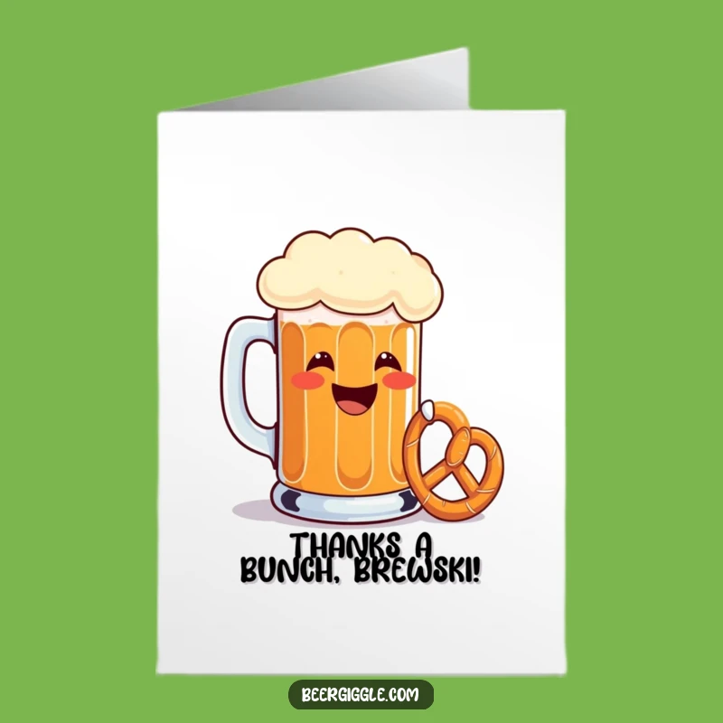 Free Printable Beer Mug Thank You Card: Funny Toasting Design for Downloadable Gift
