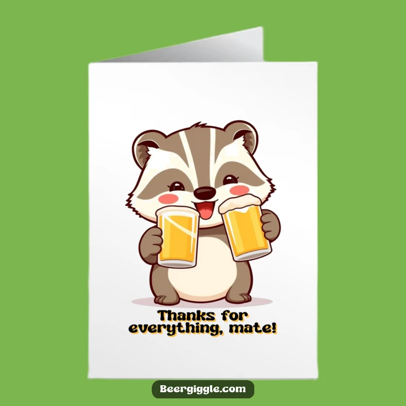 Free Printable Thank You Badger Card: Cheers for Everything!