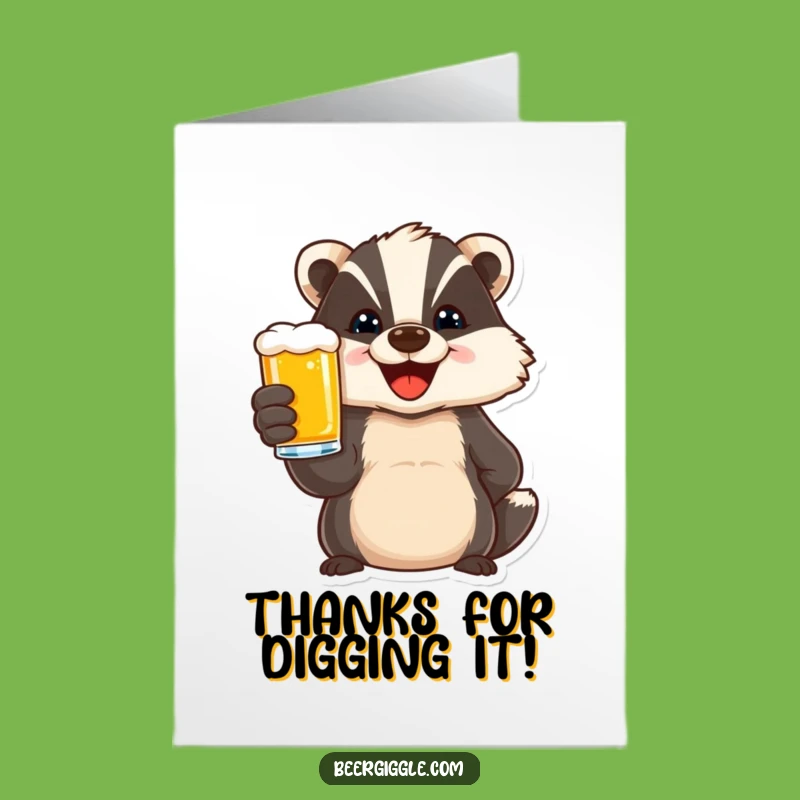 Free Printable Thank You Card: Badger Cheers Beer, Bold DIY Appreciation