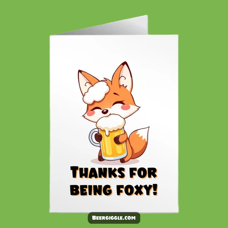 Free Printable Thank You Card: Fox's Beer Balance, Downloadable Humor
