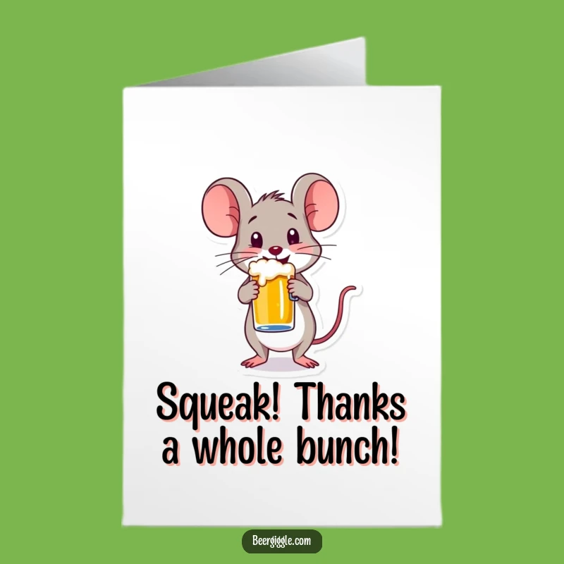 Free Printable Thank You Card: Mouse Beer Mug, Charming DIY Appreciation Gift