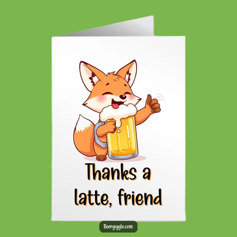 Free Printable Thank You Fox Beer High-Five Card - Funny Downloadable Gift