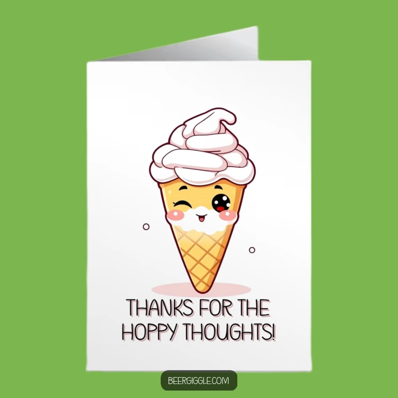 Free Printable Thank You Card: Winking Hop Cone Funny Beer Appreciation Downloadable