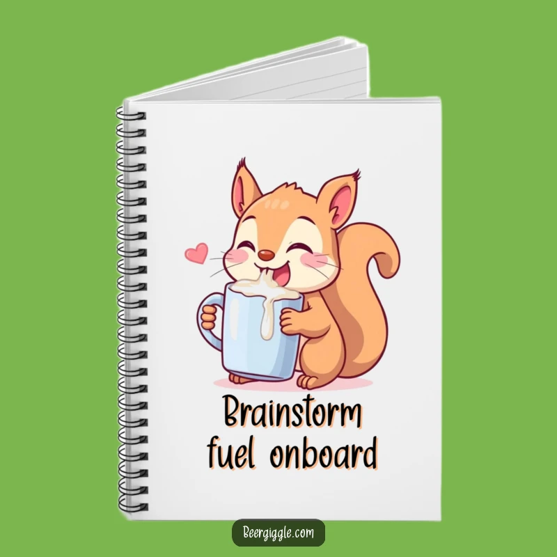 Funny Kawaii Squirrel Chugging Notebook - Jot Down Ideas with Hilarious Squirrels!