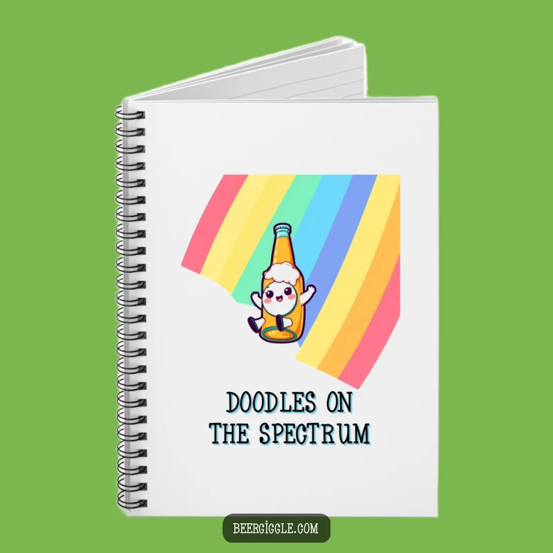 Funny Kawaii Beer Notebook: Rainbow Sliding Character Journal, Creative Gift