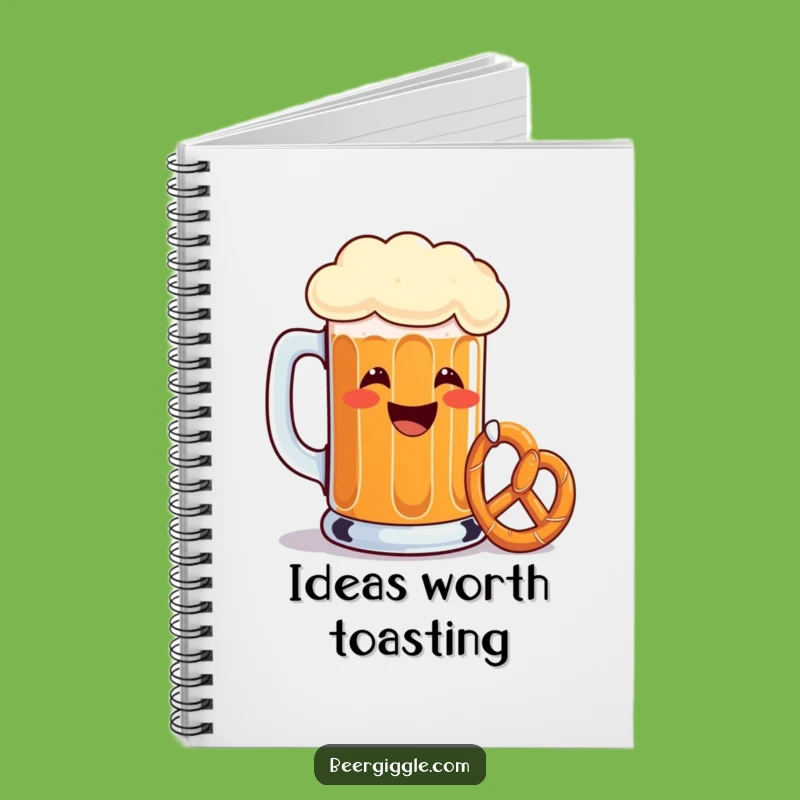 Funny Beer Mug Toasting Pretzel Notebook - Hilarious Journal for Jotting Down Ideas