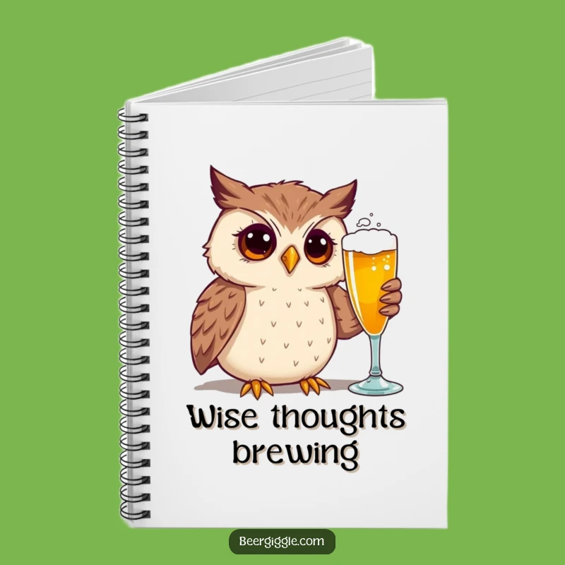 Funny Curious Owl Beer Notebook - Jot Down Ideas with a Laugh!