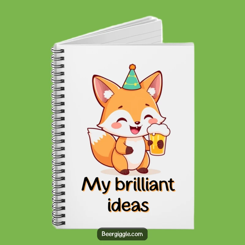 Funny Fox Party Beer Notebook: Jot Down Hilarious Ideas and Plans