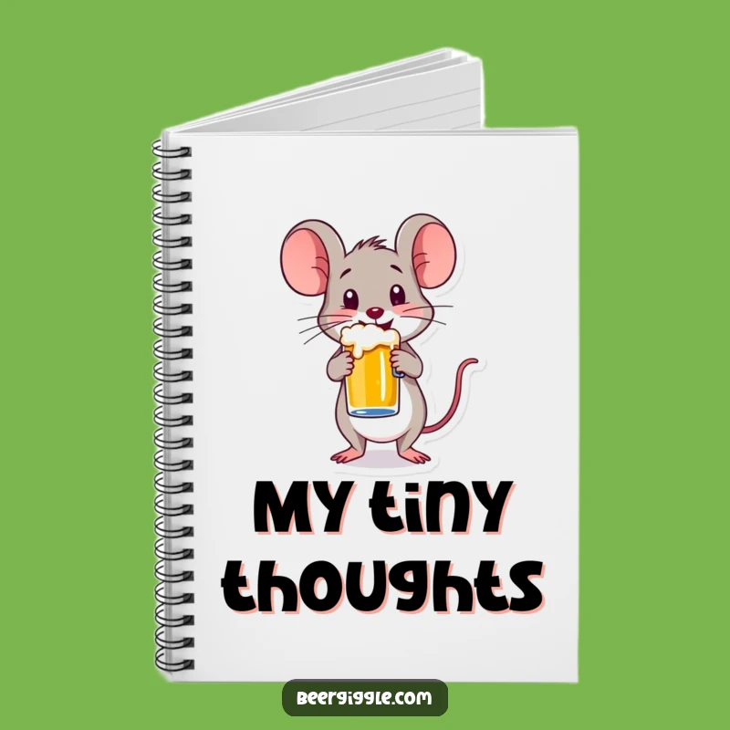 Funny Happy Mouse Beer Mug Notebook - Cute Journal for Notes