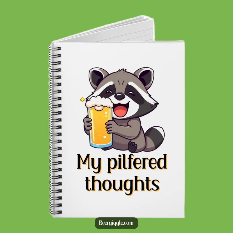 Funny Kawaii Raccoon Beer Delight Notebook: Jot Down Happy Thoughts