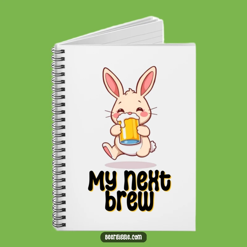 Funny Rabbit Hopping Beer Notebook: Jot Down Your Thoughts with a Smile