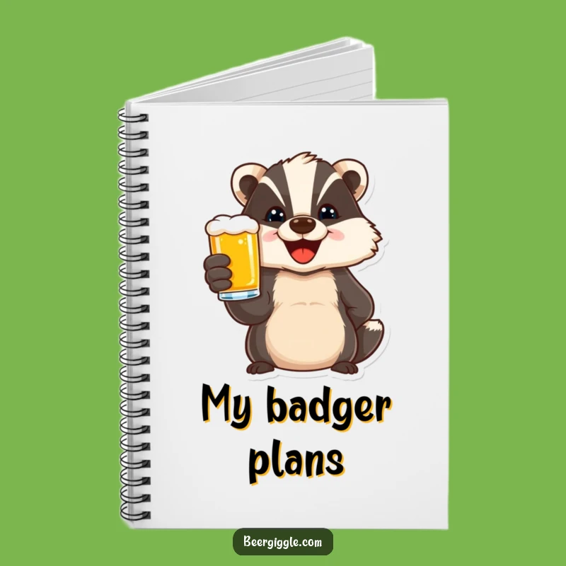 Funny Delighted Badger Beer Toast Notebook - Celebration Journal Gift
