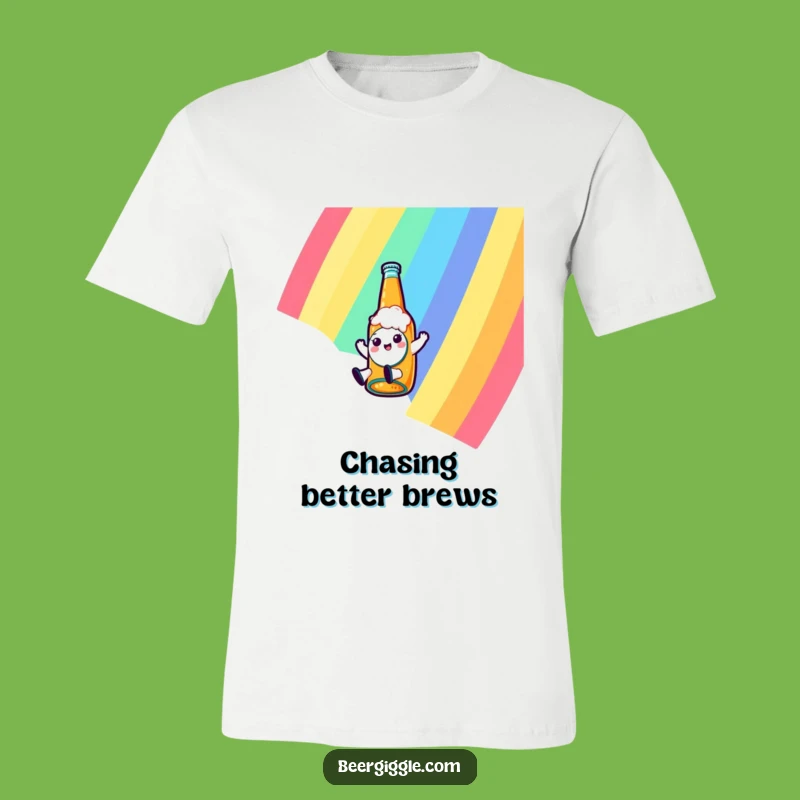 Funny Kawaii Beer T-Shirt: Rainbow Sliding Bottle, a Hilarious Gift for Friends
