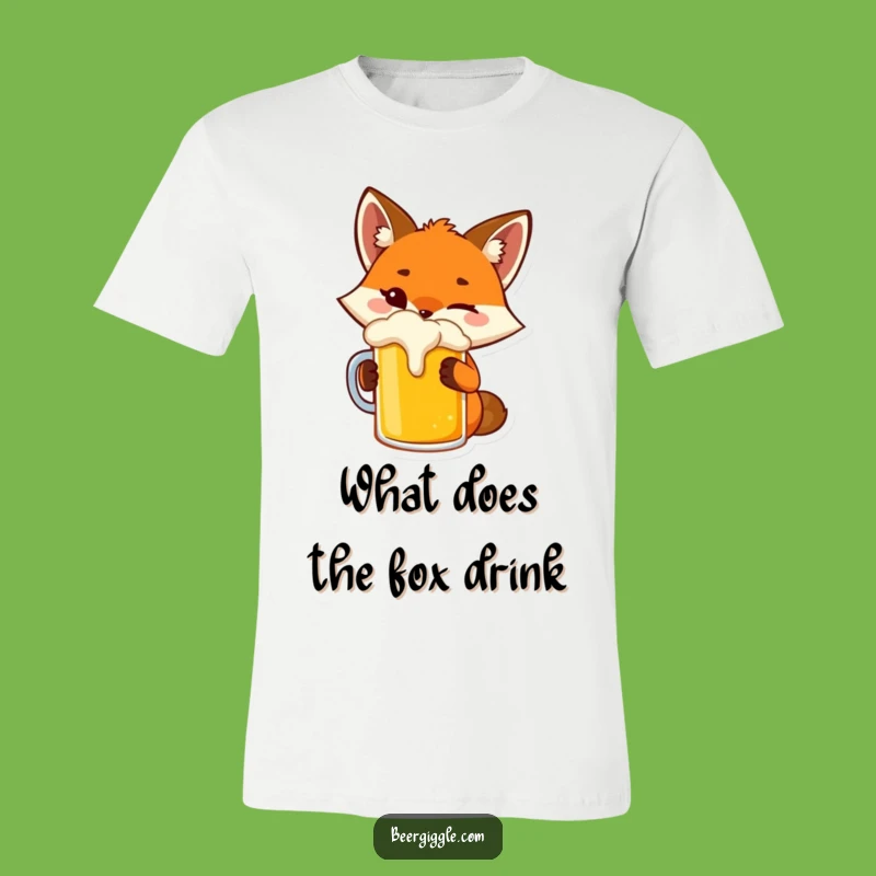 Funny Fox Beer Toast T-Shirt - Winking Vixen Tee for Playful Souls
