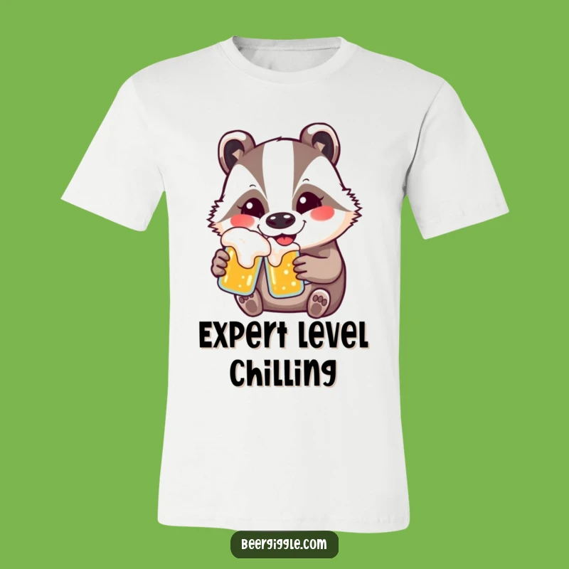 Funny Kawaii Badger Beer Shirt - Adorable Animal Tee Gift