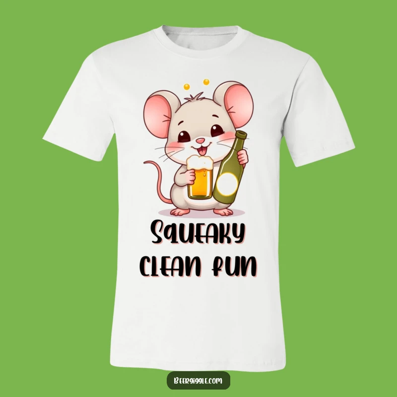 Funny Kawaii Mouse Beer T-Shirt - Adorable & Hilarious Toasting Tee!