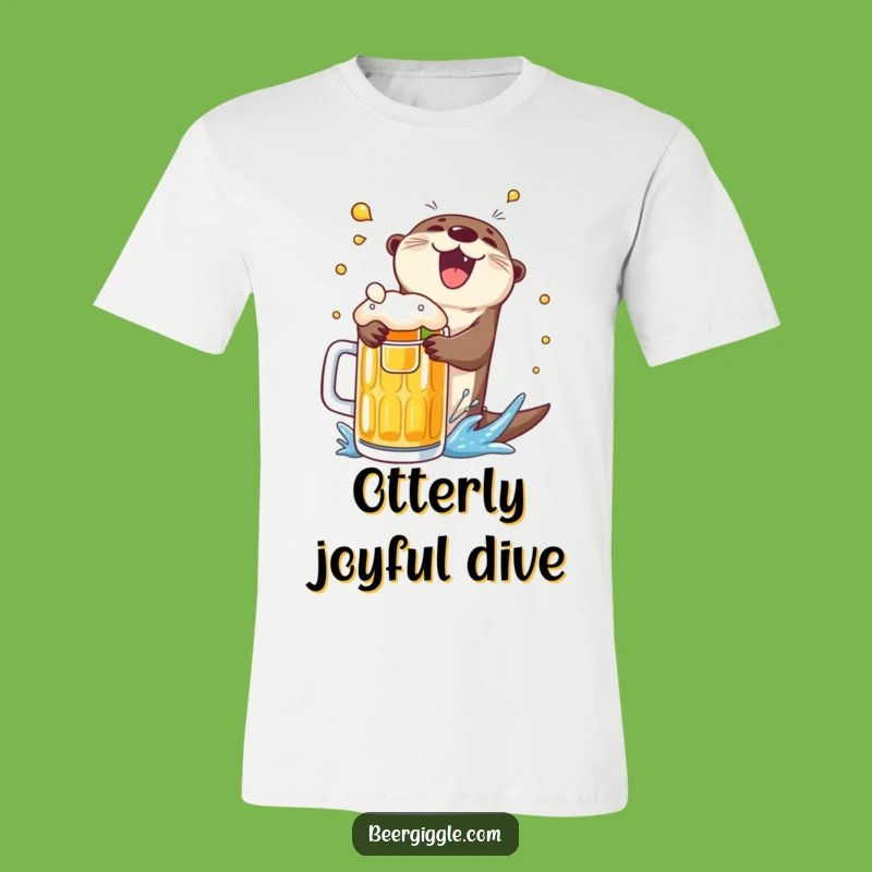 Funny Otter Beer Dive T-Shirt: Hilarious Splash Gift for Beer Enthusiasts