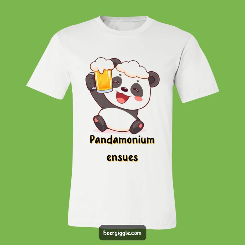 Funny Panda Beer T-Shirt - Cheerful Grin Frothy Stein Tee for Beer Lovers